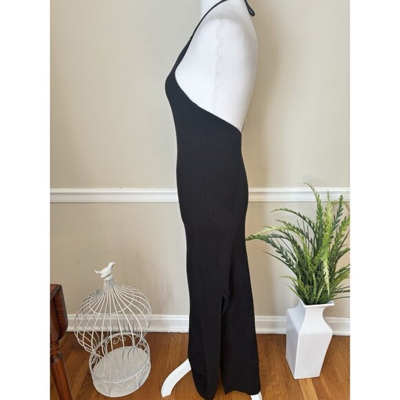 NWT Free People Beach Size Small Kristy Halter Maxi Dress Black Knit Stretch - Picture 5 of 9